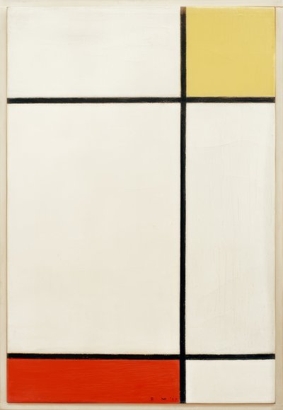 Compositie met geel en rood door Piet Mondrian